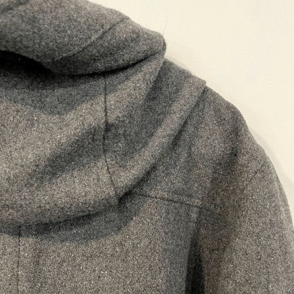 Tradition Women's Hooded Wool Peacoat Coatigan In Gray XL - Picture 2 of 10